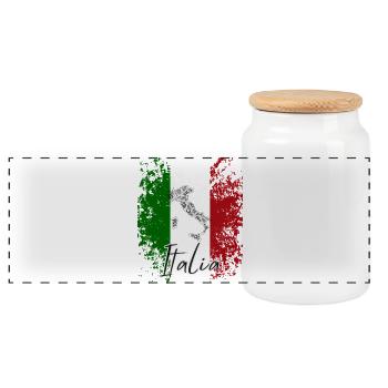 Drapeau italien, fierté italienne - Boîte à biscuits avec couvercle en bois - blanc - Devant