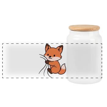 Cher petit renard - Boîte à biscuits avec couvercle en bois - blanc - Devant