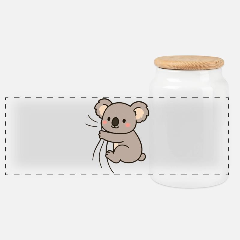 Lieber kleiner Koala - Panorama Keksdose mit Holzdeckel - Weiß