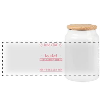 Beste Mama Engel Spruch Geschenk Muttertag Kinder - Panorama Keksdose mit Holzdeckel - Weiß - Vorne