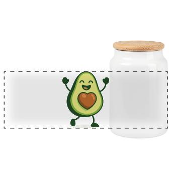 Avocat heureux - Boîte à biscuits avec couvercle en bois - blanc - Devant