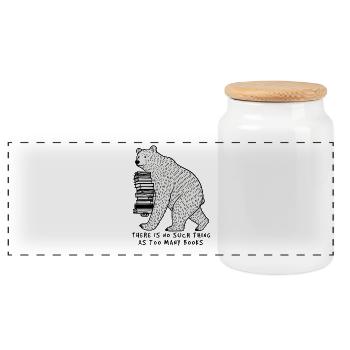 Motif de design rétro avec un amateur de livres amusant - Boîte à biscuits avec couvercle en bois - blanc - Devant