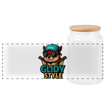 Mode de hamster style glissé - Boîte à biscuits avec couvercle en bois - blanc - Devant