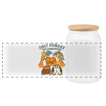 Animaux mignons Seuls les humains sont des animaux de fierté homophobes - Boîte à biscuits avec couvercle en bois - blanc - Devant