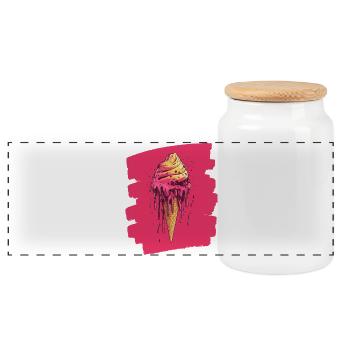 Crème glacée Crème glacée - Boîte à biscuits avec couvercle en bois - blanc - Devant