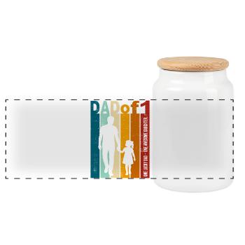 Cadeau Papa & Fille Vintage Design Fête des Pères - Boîte à biscuits avec couvercle en bois - blanc - Devant