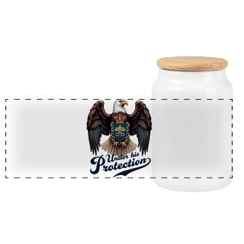 L’aigle le protecteur - Boîte à biscuits avec couvercle en bois - blanc - Devant