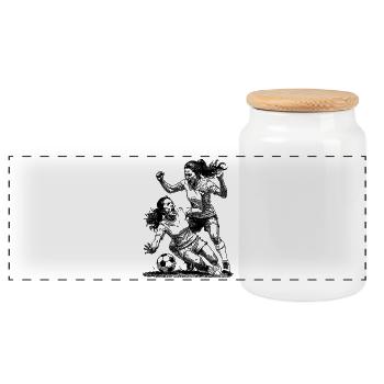 Duel! Maillot de foot femme pour les vainqueurs ! - Boîte à biscuits avec couvercle en bois - blanc - Devant