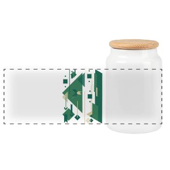 Figure gomtrique abstraite - Boîte à biscuits avec couvercle en bois - blanc - Devant