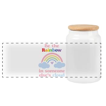 Mois de la fierté LGBTQ - Soyez l’arc-en-ciel - Boîte à biscuits avec couvercle en bois - blanc - Devant