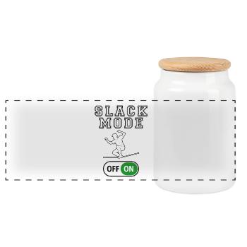 Slack Mode ON – balance, style and urban energy - Panoramic Cookie Jar with Wooden Lid - white - Front