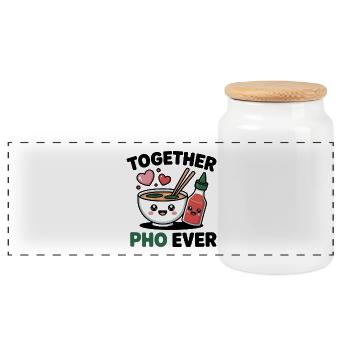 Together Pho Ever Vietnam Reise Nudelsuppe Pho - Panorama Keksdose mit Holzdeckel - Weiß - Vorne