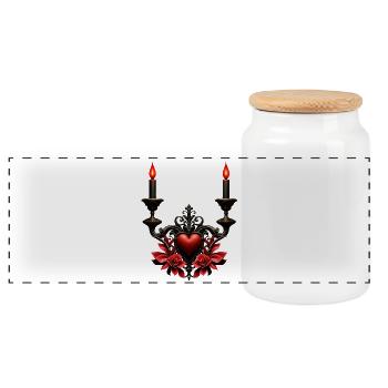 Gothic Romance: Verborgene Leidenschaft. - Panorama Keksdose mit Holzdeckel - Weiß - Vorne
