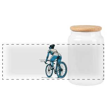 Un design cycliste sportif pour les gens modernes - Boîte à biscuits avec couvercle en bois - blanc - Devant