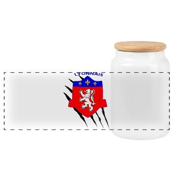 Lyonnais - Boîte à biscuits avec couvercle en bois - blanc - Devant
