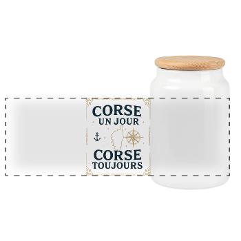 Corse Un Jour Corse Toujours - Boîte à biscuits avec couvercle en bois - blanc - Devant