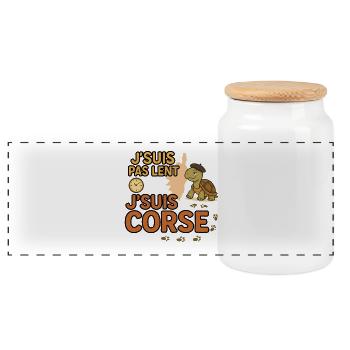 J'suis pas lent j'suis corse - Boîte à biscuits avec couvercle en bois - blanc - Devant