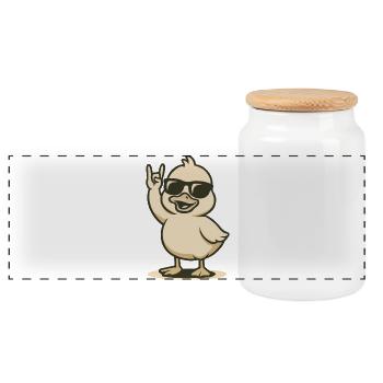 Duck'n'Roll - Panoramic Cookie Jar with Wooden Lid - white - Front