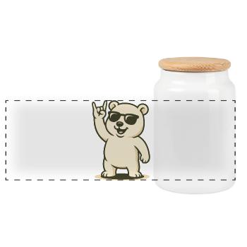 Rocker arctique - Boîte à biscuits avec couvercle en bois - blanc - Devant