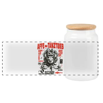 Chemise Diva : Monkey Groove avec nœud permanent - Boîte à biscuits avec couvercle en bois - blanc - Devant
