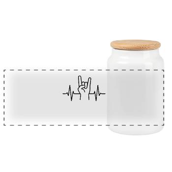 Battement de cœur de Rockhand - Boîte à biscuits avec couvercle en bois - blanc - Devant
