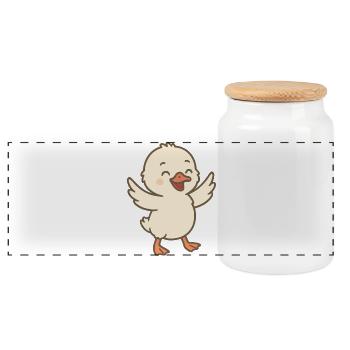Poussin cygne rieur - Boîte à biscuits avec couvercle en bois - blanc - Devant