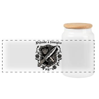 Difende a famiglia - Boîte à biscuits avec couvercle en bois - blanc - Devant