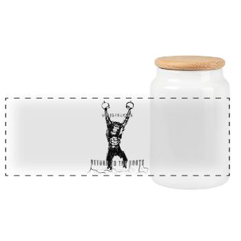 Calisthenics with gymnastic rings - Panoramic Cookie Jar with Wooden Lid - white - Front