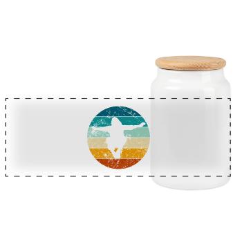 Parkour Jump - Dynamic Urban Design - Panoramic Cookie Jar with Wooden Lid - white - Front