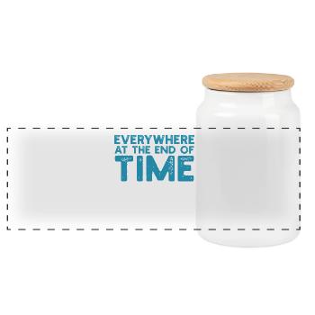 Everywhere At The End Of Time - Panoramic Cookie Jar with Wooden Lid - white - Front