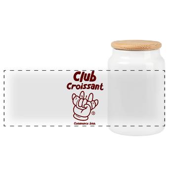 Club Croissant - Panoramic Cookie Jar with Wooden Lid - white - Front