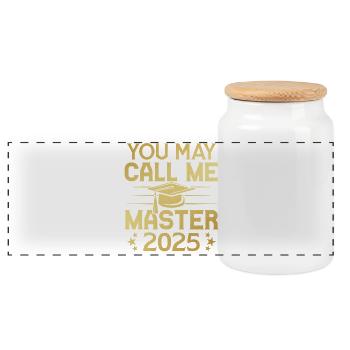 Vous pouvez m’appeler Masters 2025 - Boîte à biscuits avec couvercle en bois - blanc - Devant