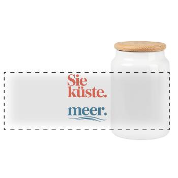 Sie Küste Er Wollte Meer Strand Liebe Welle Surfer - Panorama Keksdose mit Holzdeckel - Weiß - Vorne
