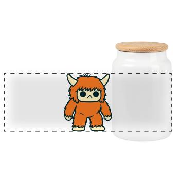Cute Devil by toystudio 71 / FANMAN - Panorama Keksdose mit Holzdeckel - Weiß - Vorne