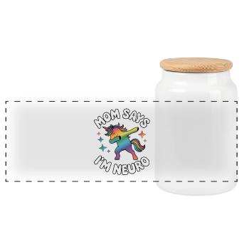 Neurodivers - Panoramic Cookie Jar with Wooden Lid - white - Front