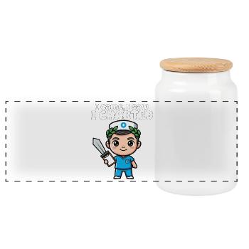 I CAME, I SAW, I CHARTED - NURSE GIFT - Panoramic Cookie Jar with Wooden Lid - white - Front