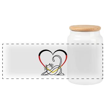 Chat Bien-être Animal Coeur Allemagne Chats Rétro - Boîte à biscuits avec couvercle en bois - blanc - Devant