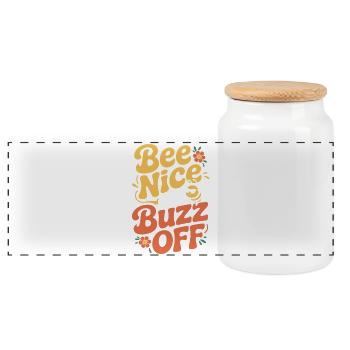 Bienen Imker Bee Nice Or Buzz Off Bienenzüchter - Panorama Keksdose mit Holzdeckel - Weiß - Vorne