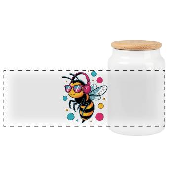 abeilles apiculteur miel apiculteur abeilles abeille mignonne - Boîte à biscuits avec couvercle en bois - blanc - Devant