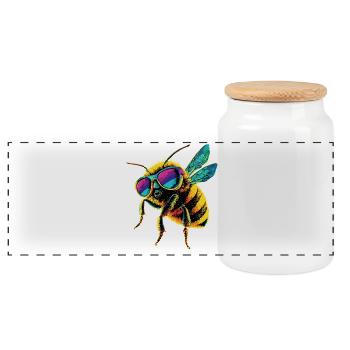 abeilles apiculteur miel apiculteur abeilles abeille mignonne - Boîte à biscuits avec couvercle en bois - blanc - Devant