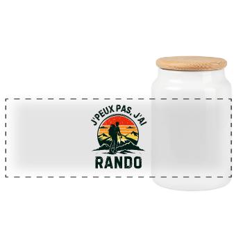 Rando randonne - Boîte à biscuits avec couvercle en bois - blanc - Devant