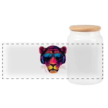 Lionne Lionne Maman Lionne Lionnes Maman Lions sauvages - Boîte à biscuits avec couvercle en bois - blanc - Devant