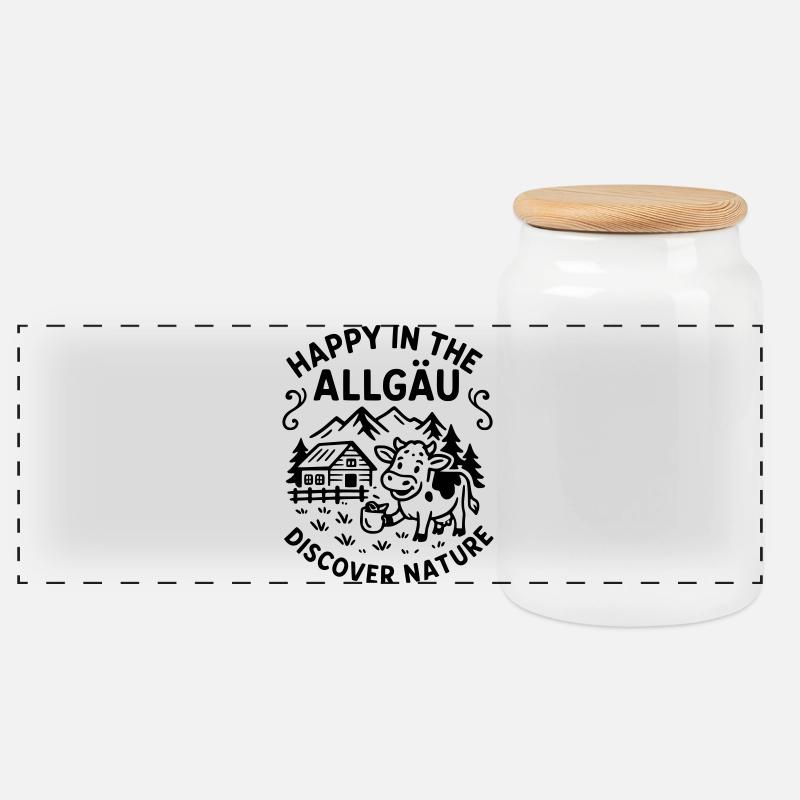 happyallgaeu - Panorama Keksdose mit Holzdeckel - Weiß