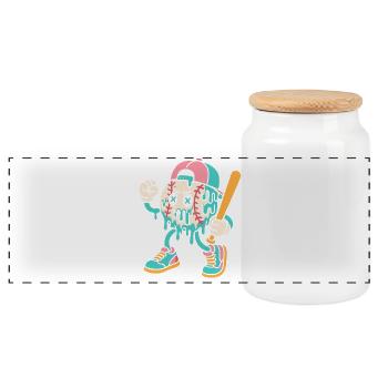 Sweet Treat Tee – süßes Baseballshirt für Mädchen - Panorama Keksdose mit Holzdeckel - Weiß - Vorne