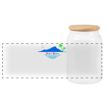 Bora Bora Palm Trees Island Sea Dream Beach Souvenir - Boîte à biscuits avec couvercle en bois - blanc - Devant