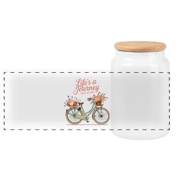 Bike Life’s A Journey Motivation Citation d’inspiration - Boîte à biscuits avec couvercle en bois - blanc - Devant