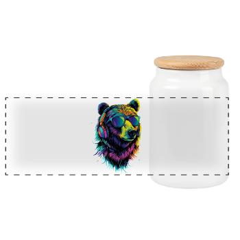 Ours brun, Grizzly, Frères d’ours, Forêt, Ours sauvages - Boîte à biscuits avec couvercle en bois - blanc - Devant