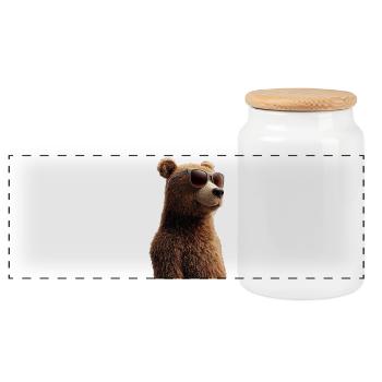 Ours brun, Grizzly, Frères d’ours, Forêt, Ours sauvages - Boîte à biscuits avec couvercle en bois - blanc - Devant