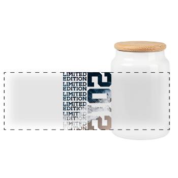 LIMITED EDITION 2012 14 JAHRE 14. GEBURTSTAG - Panorama Keksdose mit Holzdeckel - Weiß - Vorne