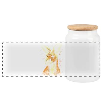 Kangaroo Australia Outback Wild Cute Kangaroos - Panoramic Cookie Jar with Wooden Lid - white - Front